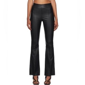 Remain Birger Christensen Sheepskin Leather Bootcut Flared Pants Black